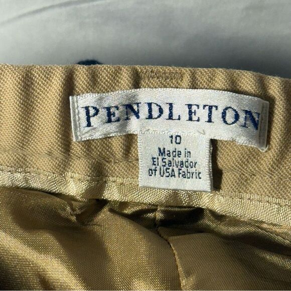 Pendleton vintage virgin wool Classic Tan lined pant suit size 10 notch collar - Picture 9 of 10